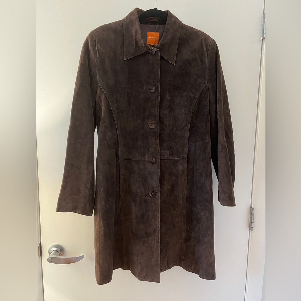Anonymous by John Carlisle- Stunning Chocolate Brown Suede Coat